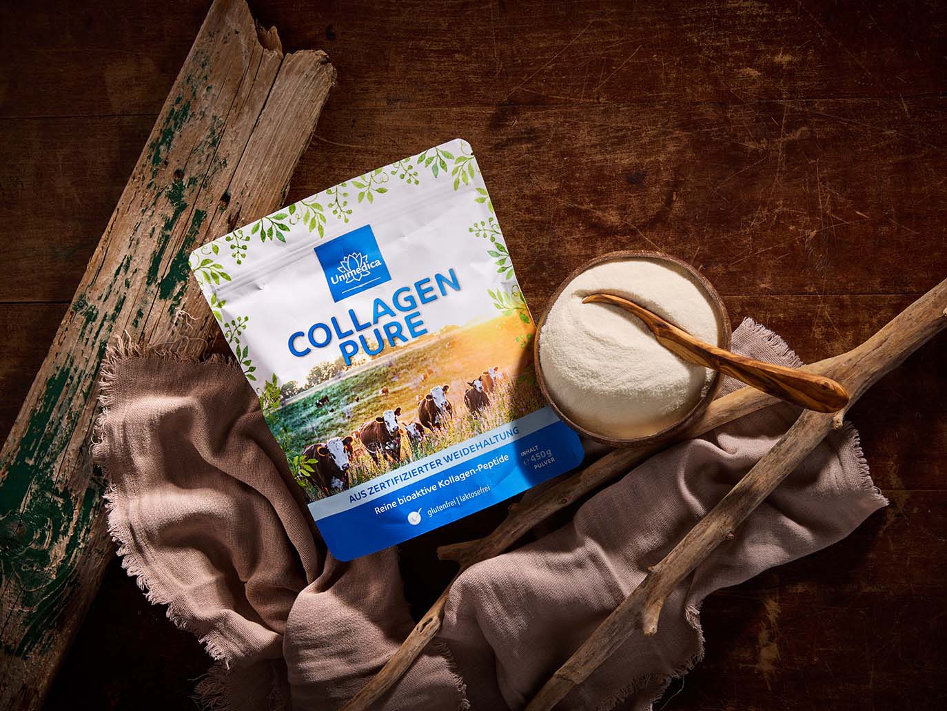 Collagène pur  protéine de collagène  issu d'un pâturage certifié - 450 g de poudre - par Unimedica